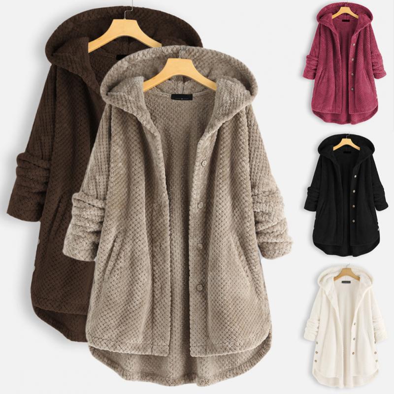 Wendbare Damen Fleecejacke mit Kapuze, zwei Looks in einer Ganzjahresjacke für jede Gelegenheit.