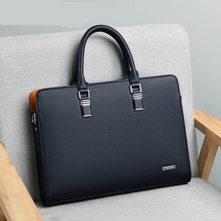 Organisierte Business Aktentasche für Herren, bietet Fächer für Laptop 15 Zoll & Dokumente, ideal für Arbeit.