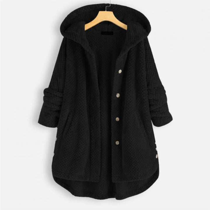 Modische wendbare Damen Kapuzenjacke aus Fleece, ein Must-have für Komfort und lässige Oberbekleidung.