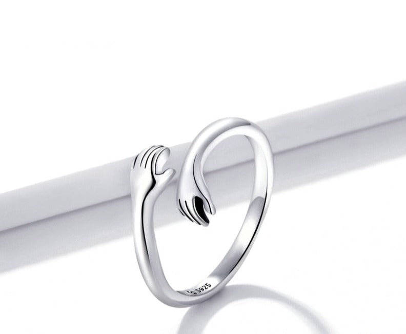Roségoldener Damen Umarmungsring, verstellbar, ideal als modischer Freundschafts- oder Geschenkring.