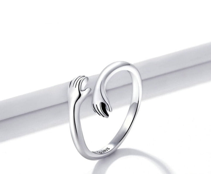 Roségoldener Damen Umarmungsring, verstellbar, ideal als modischer Freundschafts- oder Geschenkring.