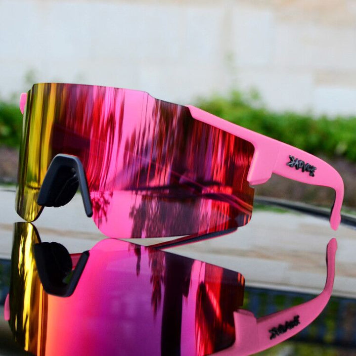 Dunkle Sportbrille, unisex, für Radfahren, Laufen, mit Blendschutz und UV-Schutz.