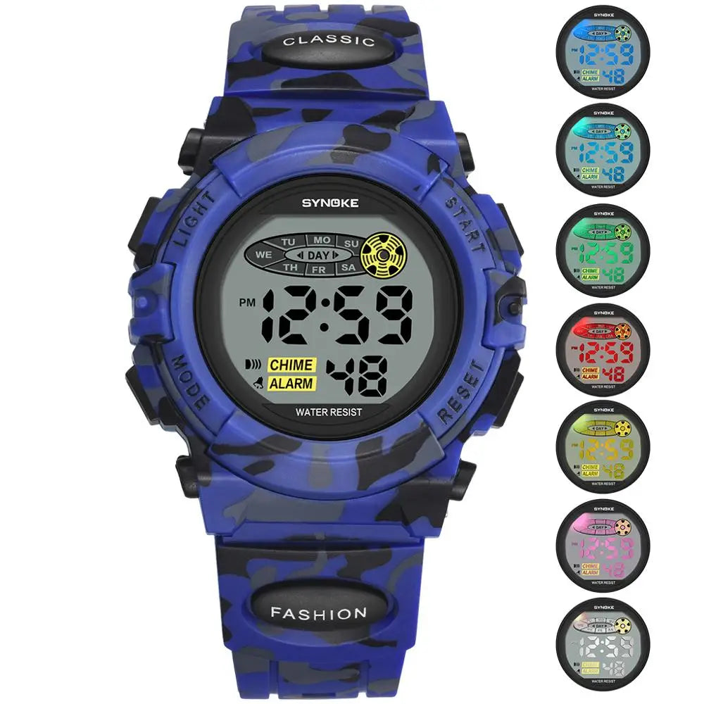 Vielseitige digitale Kinderuhr Livano für Jungen & Mädchen, wasserdicht, mit LED-Display & Stoppuhr.