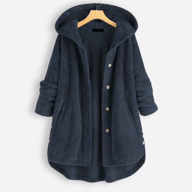 Weiche, wendbare Damen Fleecejacke mit Kapuze, bietet maximalen Komfort und Wärme für kühle Tage.