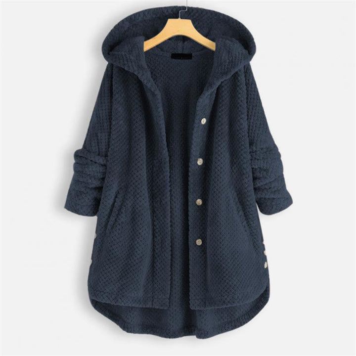 Weiche, wendbare Damen Fleecejacke mit Kapuze, bietet maximalen Komfort und Wärme für kühle Tage.