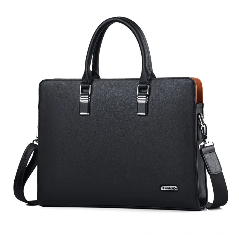 Stilvolle Herren Aktentasche mit verstellbarem Schultergurt, perfekt als Laptoptasche 15 Zoll für Businessreisen.