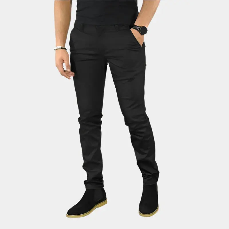 Vielseitige graue Herren Slim Fit Hose; perfekte Businesshose oder Freizeithose mit eleganter Passform.