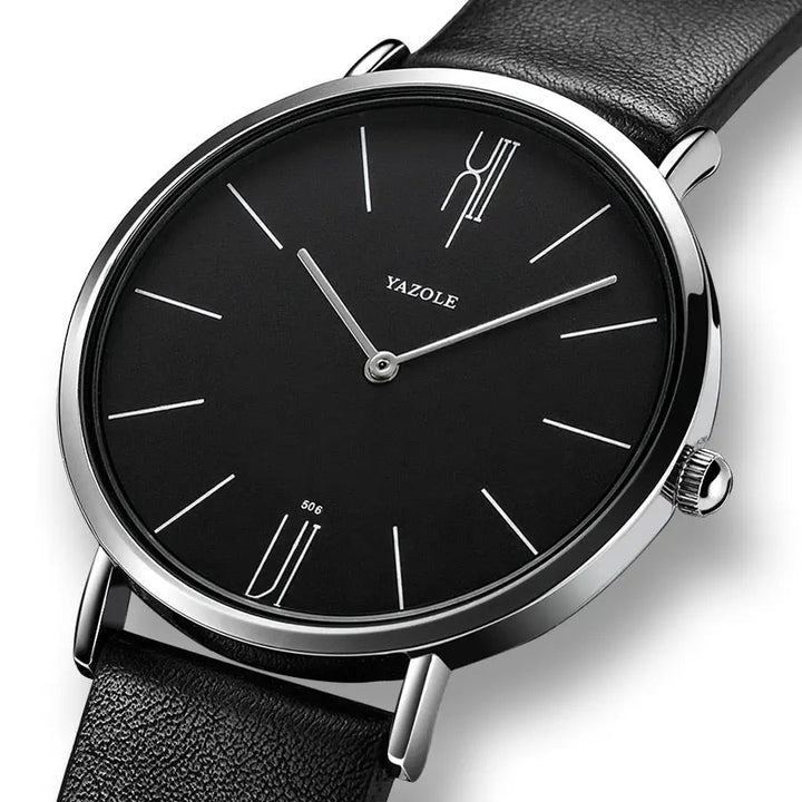 Vielseitige Herren Armbanduhr: elegant, zeitlos, mit bequemem Lederband und langlebigem Edelstahl.
