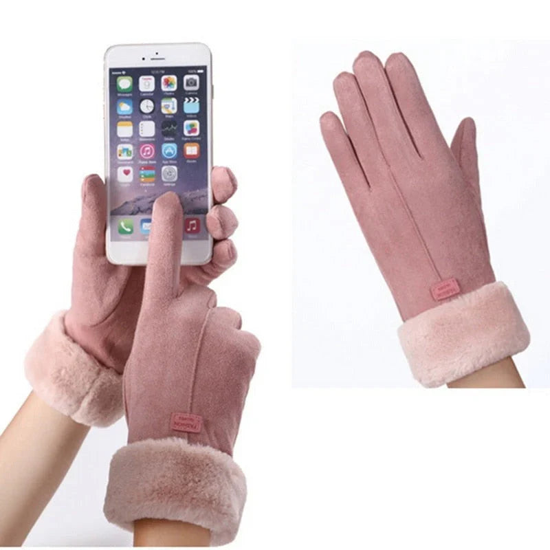 Wasserdichte Touchscreen-Damenhandschuhe für den Winter, bieten optimalen Kälteschutz und Bedienbarkeit.