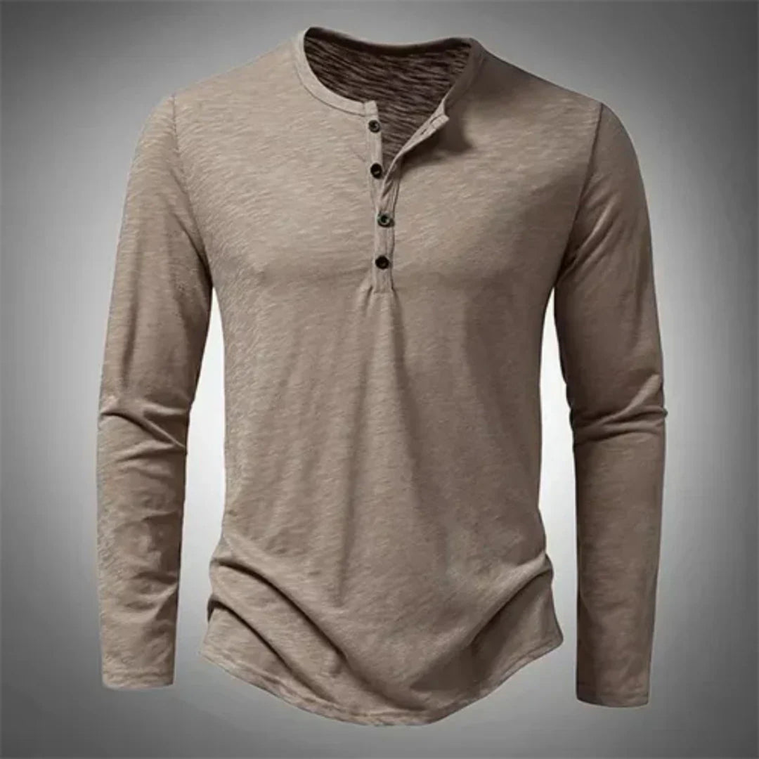 Herren Henley Langarmshirt für eleganten Freizeit-Look. Komfortables Oberteil, ideal für Casual-Mode und Alltag.
