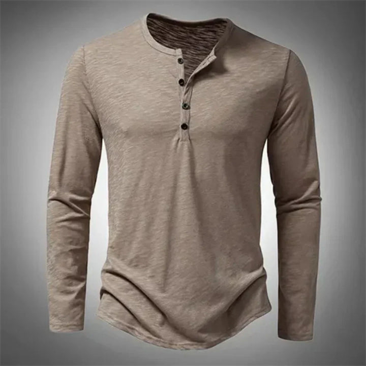 Herren Henley Langarmshirt für eleganten Freizeit-Look. Komfortables Oberteil, ideal für Casual-Mode und Alltag.