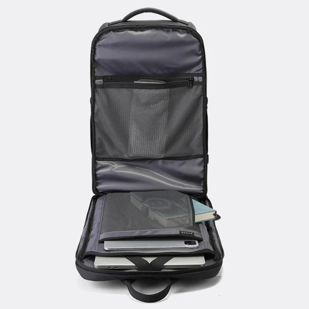 30 Liter Airline Handgepäck Rucksack in Schwarz, der perfekte Begleiter für Reisen und Urlaub.