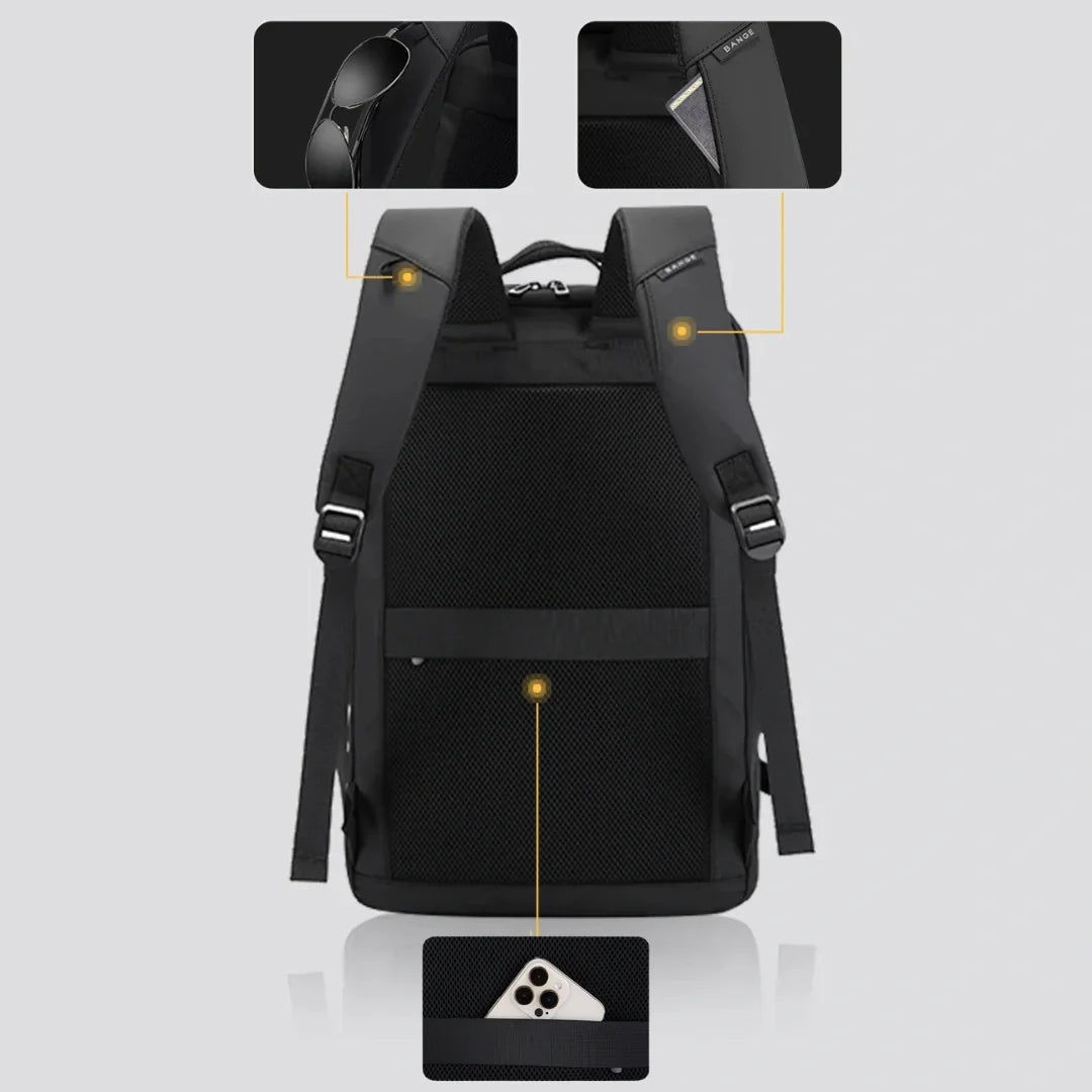 Vielseitiger schwarzer Airline Rucksack, nutzbar als Handgepäck und Tagesrucksack für flexible Reisen.