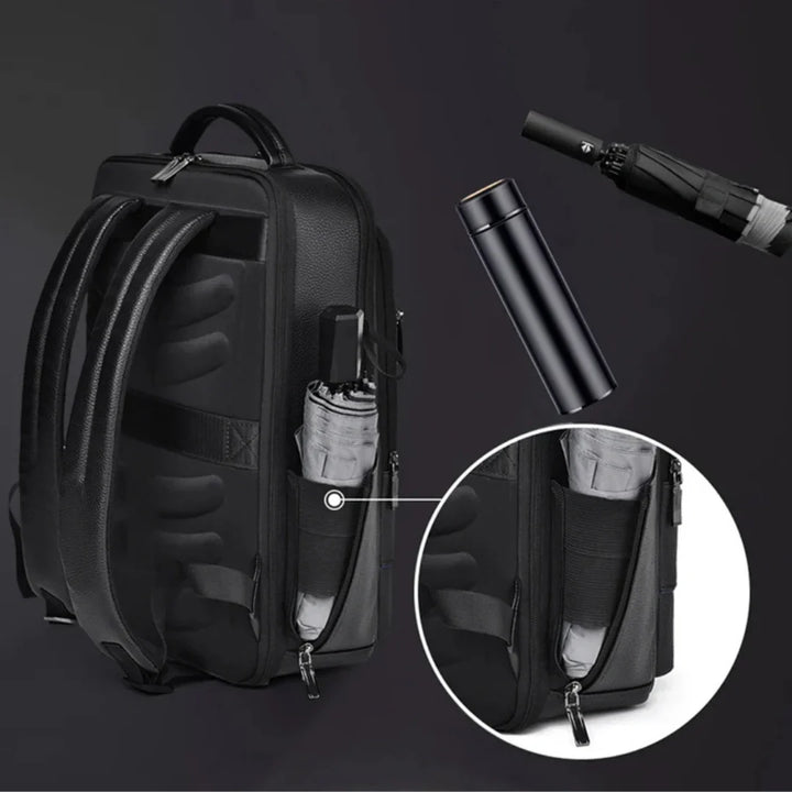 Stilvoller Business Rucksack: Zeitloser, stilvoller Rucksack in Schwarz, geeignet für Business, Laptop und tägliches Pendeln.