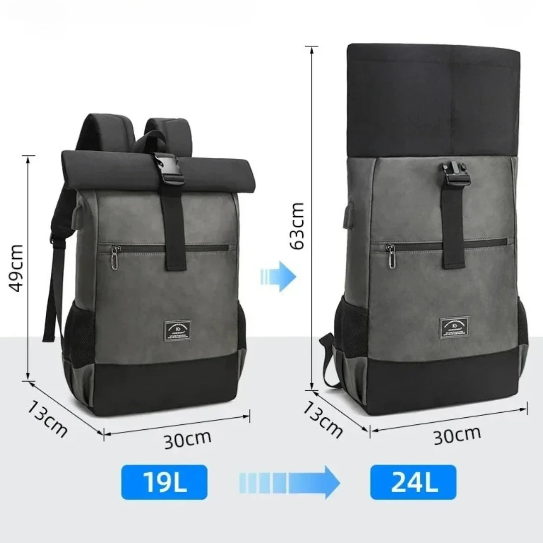 Blauer Alltagsrucksack, wasserdicht & robust, perfekt für Uni, Büro oder Freizeit; Unisex.