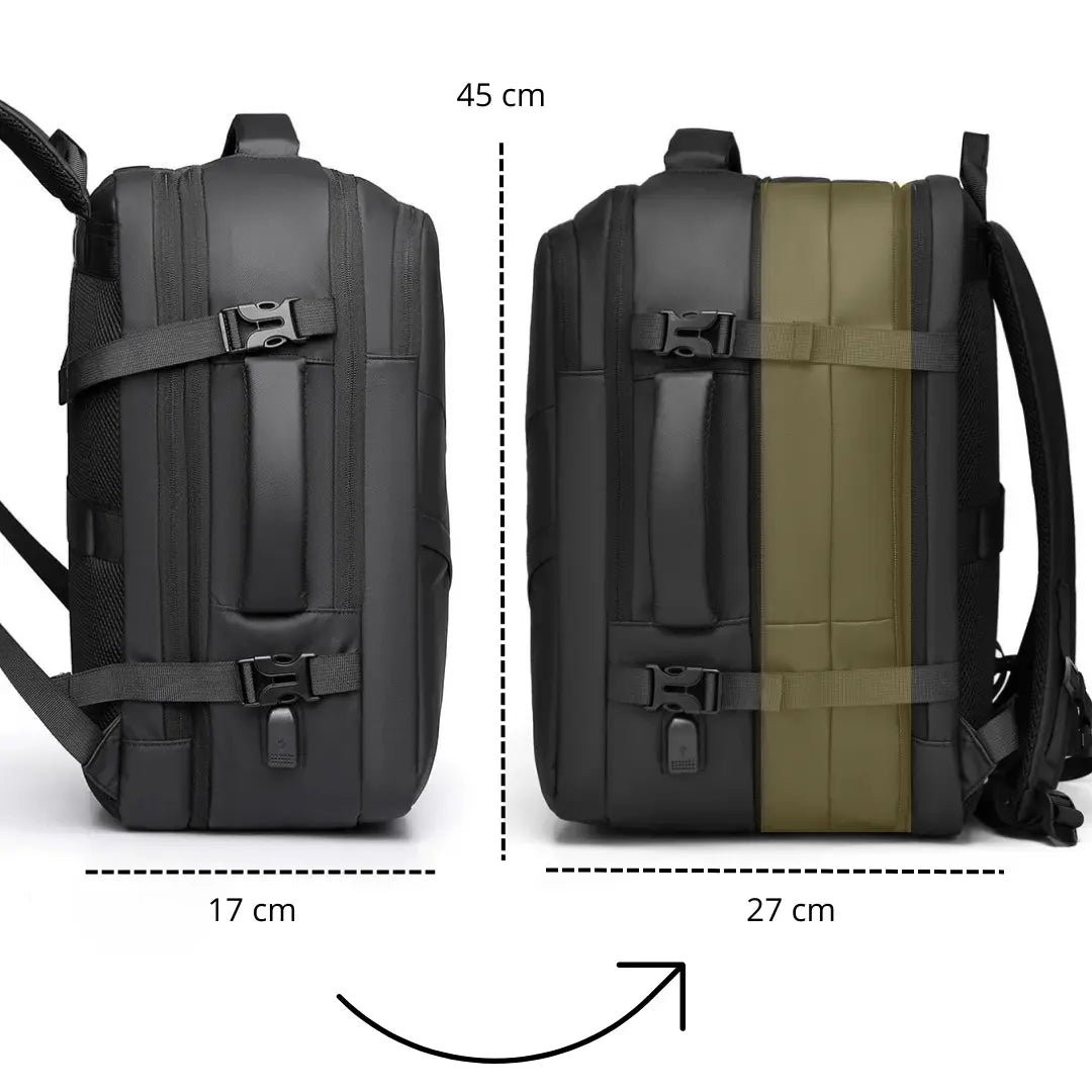 UrbanDay Laptop-Rucksack, wasserdichtes Fach. Unisex, erweiterbar. Sicher für Pendler & Reisen.