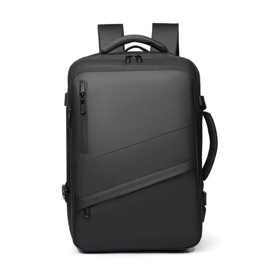 UrbanDay Unisex-Rucksack beim Pendeln getragen. Erweiterbar, wasserdicht & antidiebstahl für Laptop.