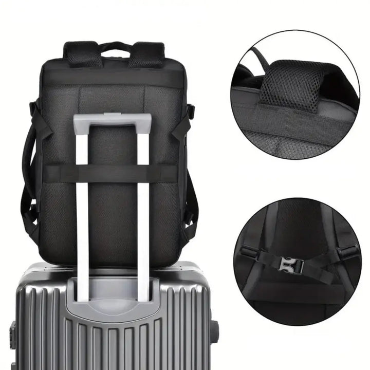 UrbanDay erweiterbarer Rucksack, voll gepackt. Großes Volumen für Reisen, Pendeln & Laptop. Unisex, wasserdicht.