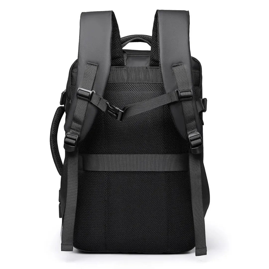 Innenansicht UrbanDay Rucksack: organisierte Fächer. Erweiterbar, unisex. Ideal für Pendler & Reisen.