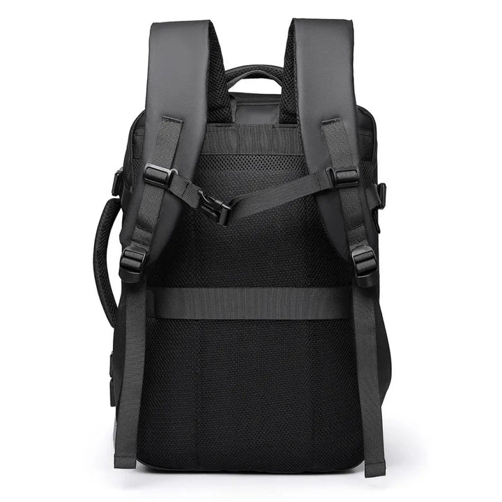 Innenansicht UrbanDay Rucksack: organisierte Fächer. Erweiterbar, unisex. Ideal für Pendler & Reisen.