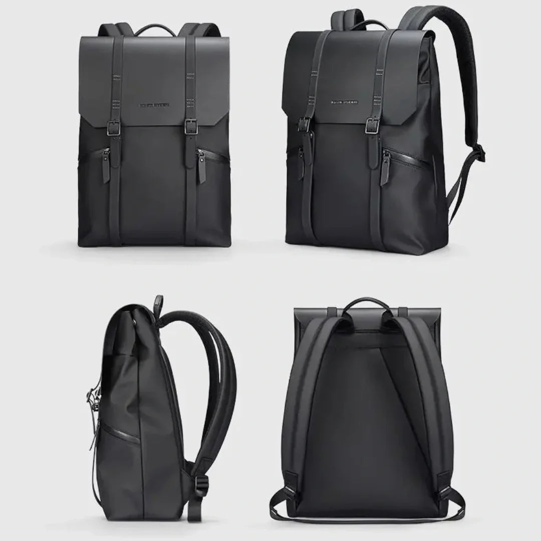 Vielseitiger, minimalistischer schwarzer Rucksack für Damen und Herren. Ideal für Reisen, Büro und Freizeit, Diebstahlschutz.