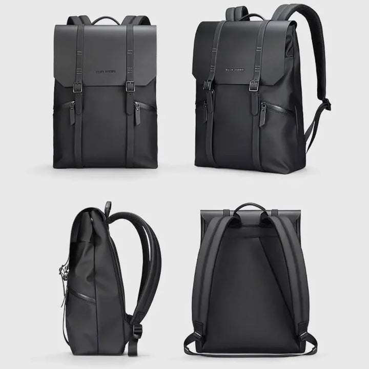Vielseitiger, minimalistischer schwarzer Rucksack für Damen und Herren. Ideal für Reisen, Büro und Freizeit, Diebstahlschutz.