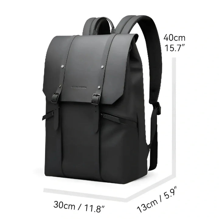 Funktionaler, schwarzer Pendlerrucksack mit minimalistischem Design. Unisex, wasserdicht & robust für täglichen Gebrauch.