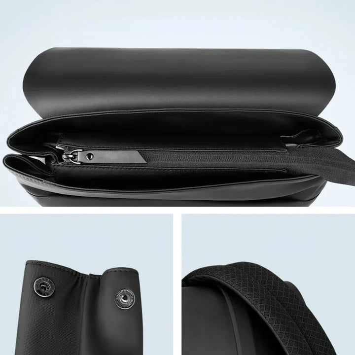 Eleganter schwarzer Alltagsrucksack, minimalistisch & unisex. Ideal als Reise- oder Büro-Rucksack, wasserabweisend.