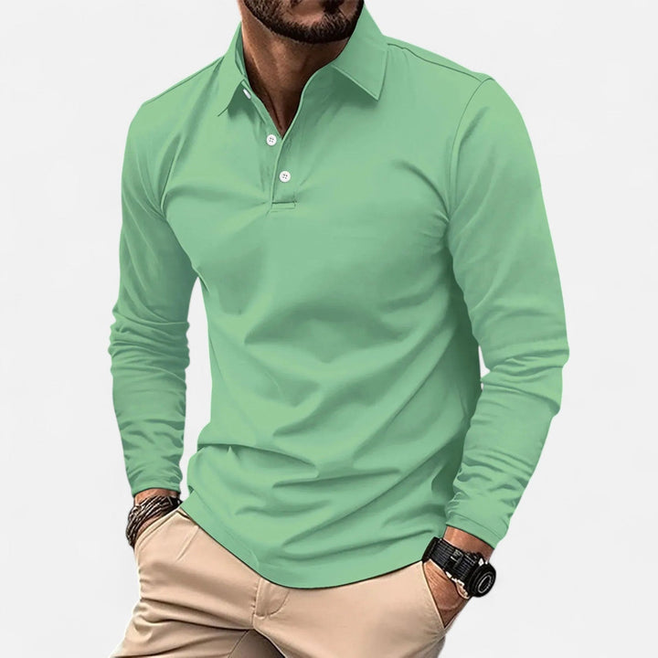 Bequemes Herren Langarm Polo-Shirt für Alltag, angenehmer Tragekomfort, elegantes Design.