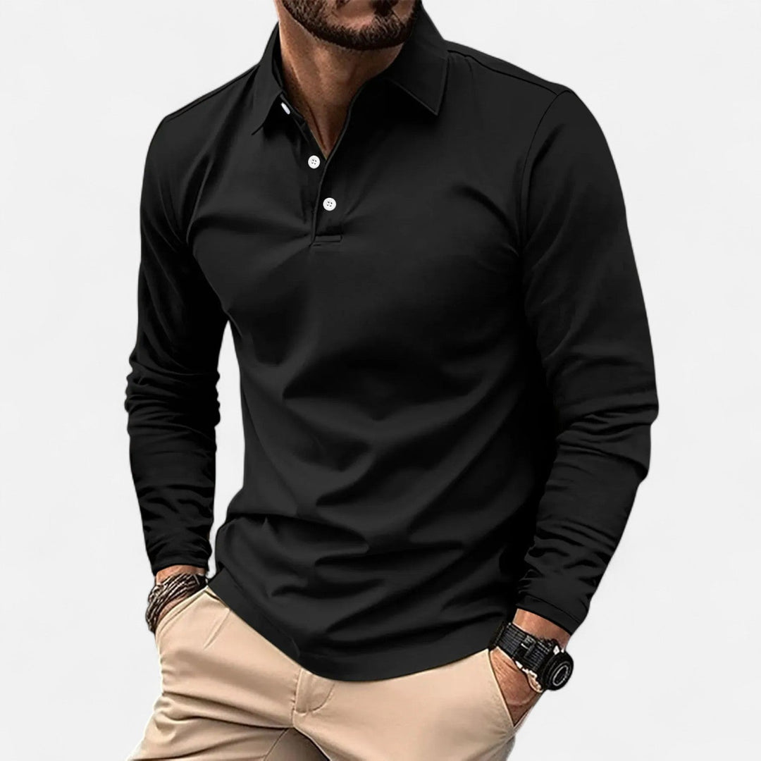 Vielseitiges Langarm Polo-Shirt für Herren, perfekt für Freizeit & Business-Casual, stilvolles Oberteil.