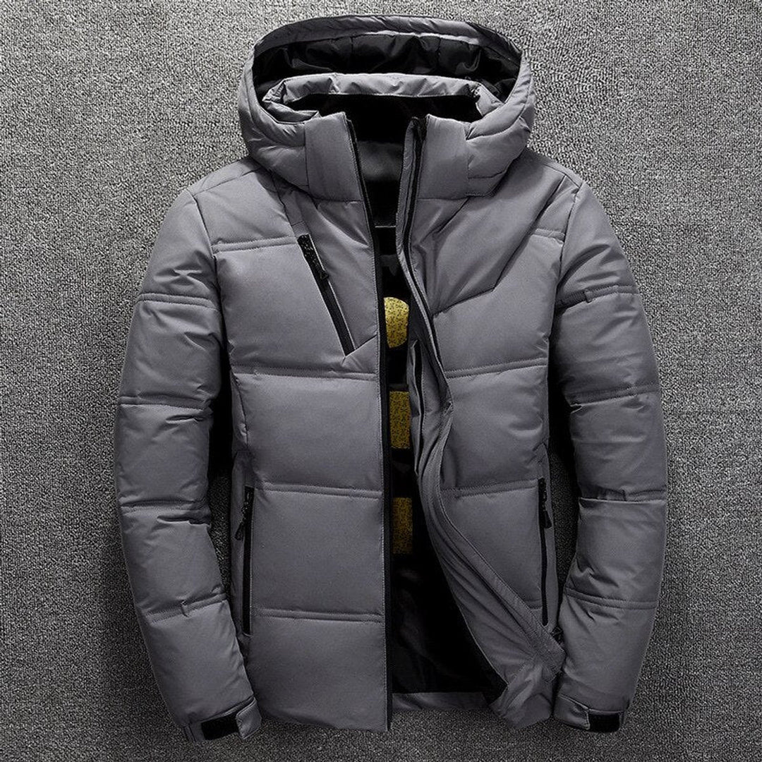 Rückansicht der Herren Winterjacke, gefüttert, mit sportlichem Schnitt, ideal als Outdoor- & Freizeitjacke.