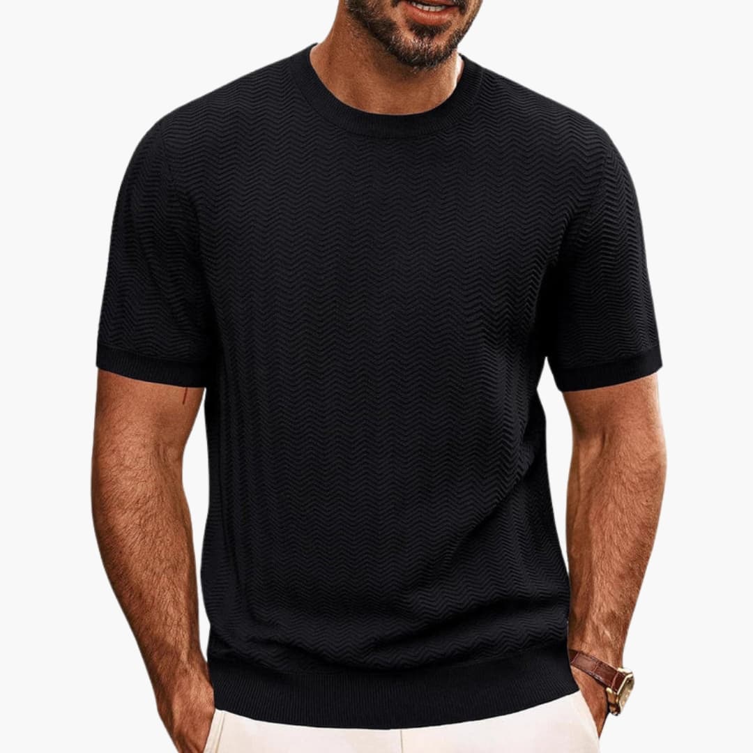 Casual Herren T-Shirt mit Wellenmuster, komfortabel & modern. Perfekt für Männerkleidung und Alltagsstil.