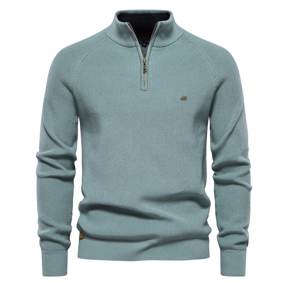 Trendiger Herrenpullover Mateo, Halbreißverschluss. Bequemes Langarm-Oberteil für Herren, vielseitig.