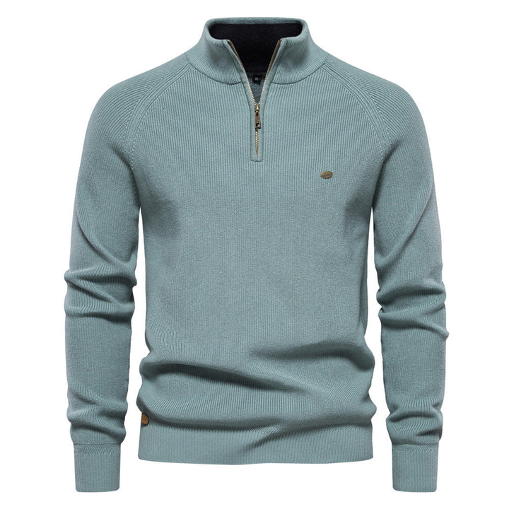 Trendiger Herrenpullover Mateo, Halbreißverschluss. Bequemes Langarm-Oberteil für Herren, vielseitig.