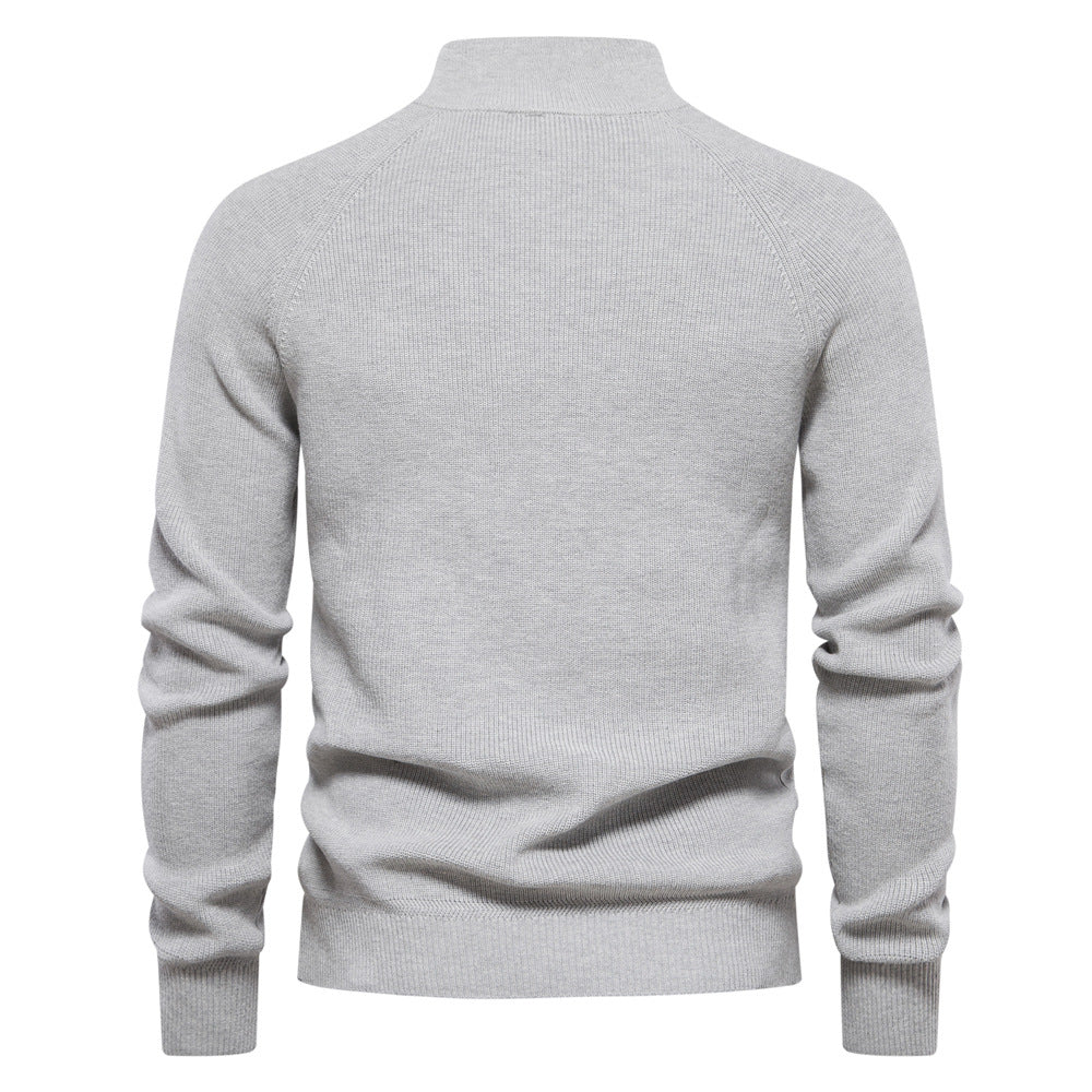 Warmer Herrenpullover Mateo, Halbreißverschluss. Ideale Herbst- & Wintermode mit Stehkragen für Männer.