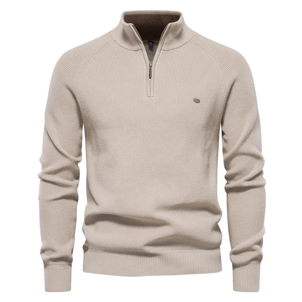 Moderner Herrenpullover Mateo mit Reißverschluss & Stehkragen. Elegantes Oberteil für Business & Freizeit.