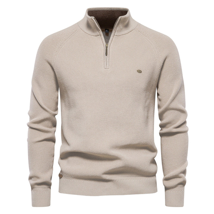 Moderner Herrenpullover Mateo mit Reißverschluss & Stehkragen. Elegantes Oberteil für Business & Freizeit.