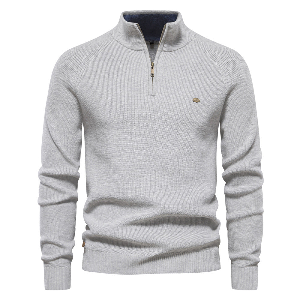 Vielseitiger Herrenpullover mit Halbreißverschluss. Langarm-Pullover Mateo, ideal für Herbst & Winter.