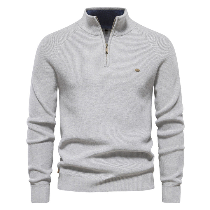 Vielseitiger Herrenpullover mit Halbreißverschluss. Langarm-Pullover Mateo, ideal für Herbst & Winter.