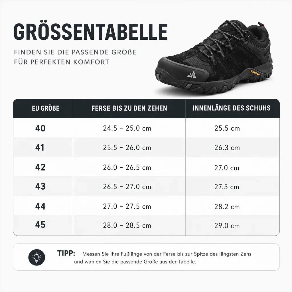 Wasserabweisender Outdoor-Schuh für Männer & Frauen, komfortabel & robust für jedes Wetter beim Wandern.