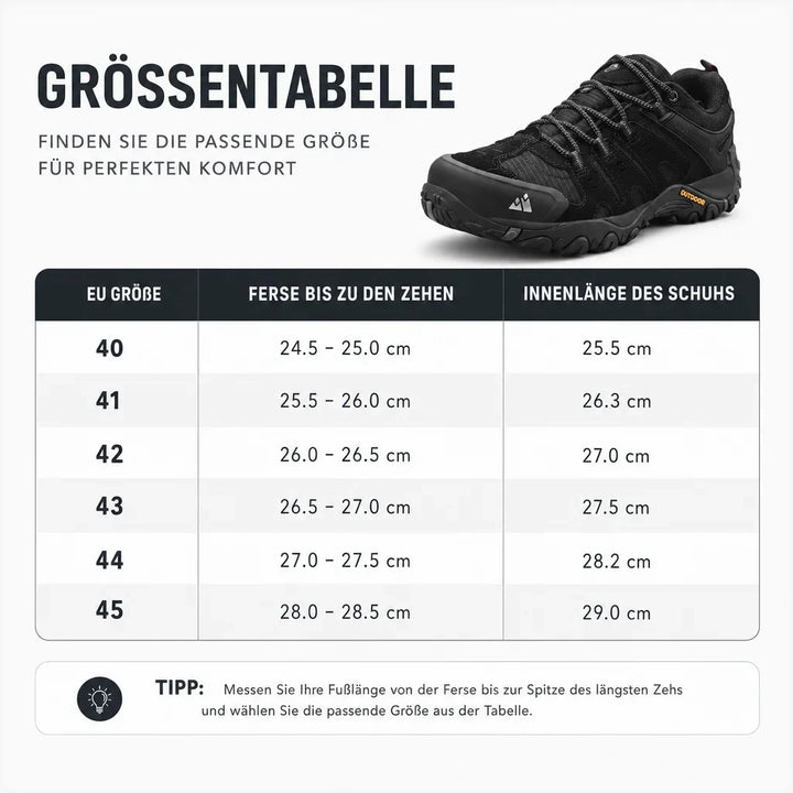Wasserabweisender Outdoor-Schuh für Männer & Frauen, komfortabel & robust für jedes Wetter beim Wandern.