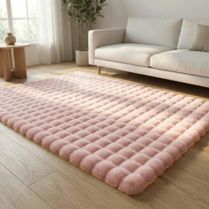 Moderner Hochflor-Teppich mit elegantem Strukturmuster, rutschfest & dekorativ für das stilvolle Wohnzimmer.