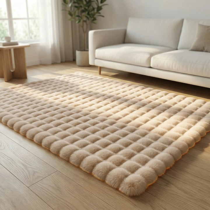 Pflegeleichter Hochflor-Teppich mit Strukturmuster für Wohn- & Schlafzimmer. Robust & langlebiges Heimtextil.