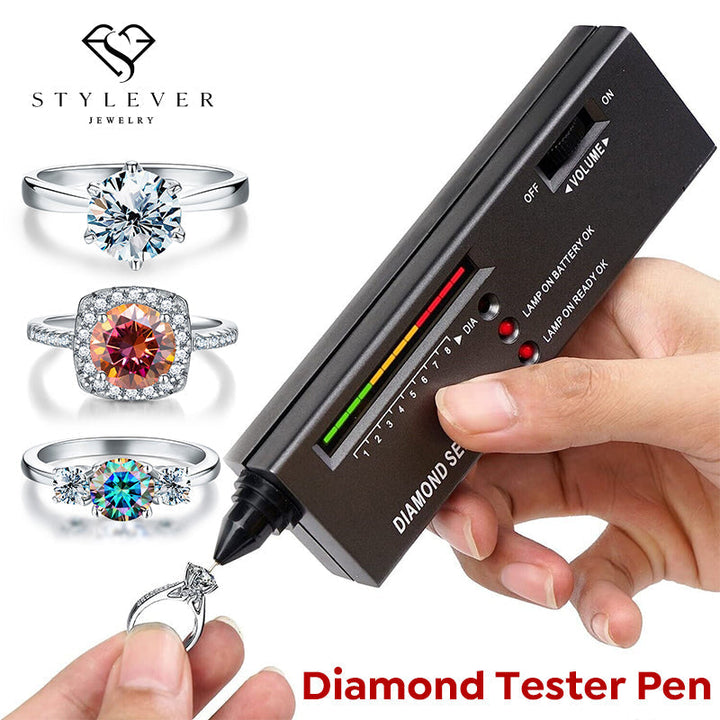 Edelsteinprüfgerät GemTester mit Zubehör: Schutzhülle und Anleitung, kompletter Diamant-Tester-Satz.