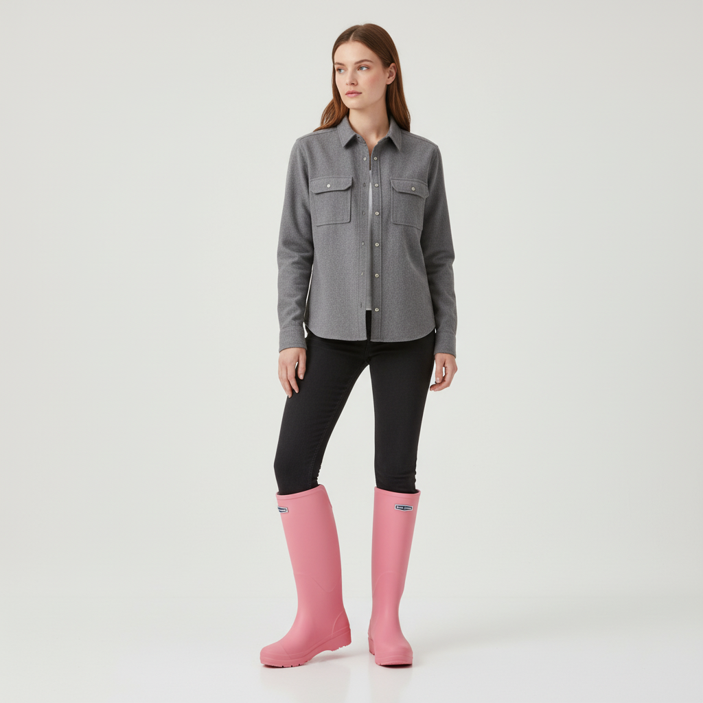Seitenansicht der eleganten Claudia Damen Regenstiefel. Wasserdichte, bequeme Schuhe für Herbst & Winterstiefel.