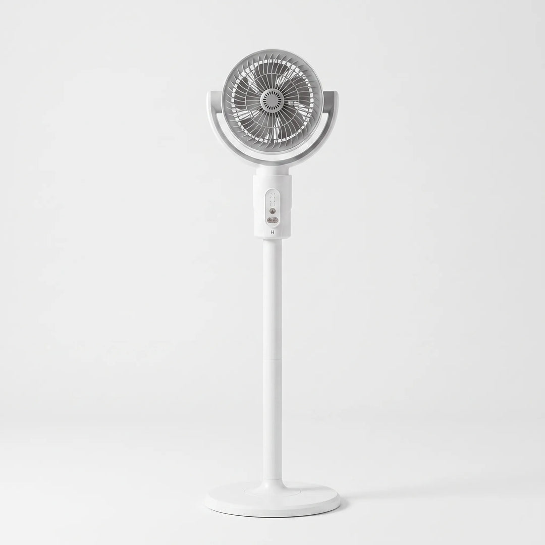 Effizienter Standventilator für angenehme Sommerkühlung. Höhenverstellbar und tragbar, ideal für jeden Raum.