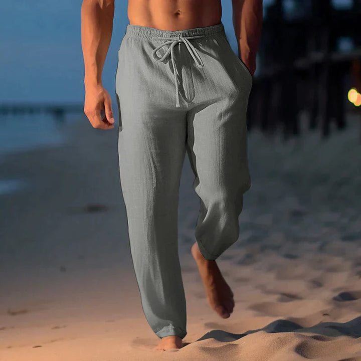 Bequeme & leichte Herren Sommerhose, atmungsaktiv. Casual Freizeithose in Grau, perfekt für warme Tage und entspannte Looks.
