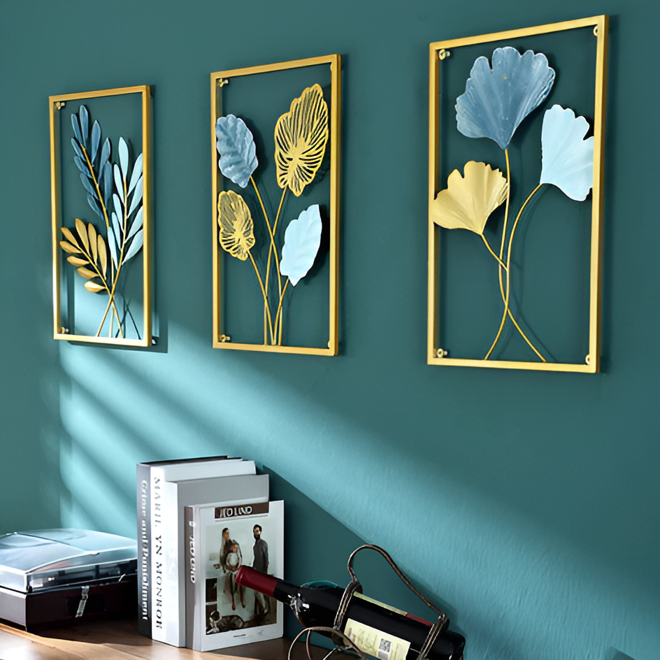 Minimalistisches Blatt-Wandobjekt, skandinavische Dekoration für ein stilvolles Wohnzimmer.