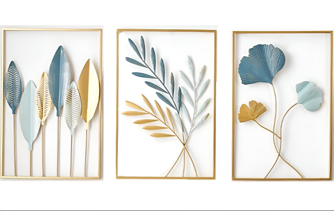Nordisches Blatt-Wanddekor, elegante moderne Wandkunst für Wohnzimmer, Schlafzimmer & Büro.