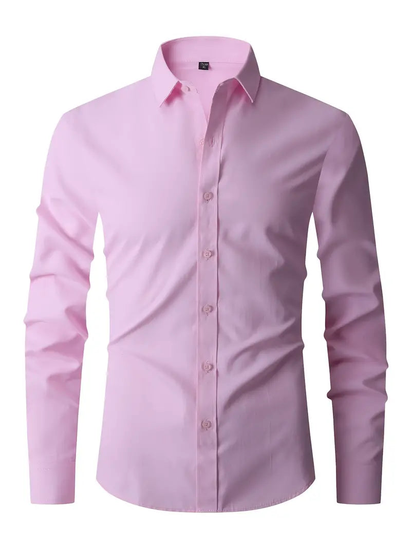 Klassisches Slim Fit Langarm Herrenhemd, stilvolle Eleganz für Business, Büro & festliche Anlässe.